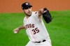 Houston Astros starting pitcher Justin Verlander throws against the Washington Nationals during the first inning of Game 6 of the baseball World Series Tuesday, Oct. 29, 2019, in Houston. (AP Photo/Sue Ogrocki)