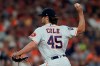 Houston Astros starting pitcher Gerrit Cole throws during the first inning of Game 1 of the baseball World Series against the Washington Nationals Tuesday, Oct. 22, 2019, in Houston. (AP Photo/David J. Phillip)