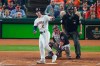Houston Astros' Alex Bregman hits a two-run home run during the first inning of Game 2 of the baseball World Series against the Washington Nationals Wednesday, Oct. 23, 2019, in Houston. (AP Photo/Eric Gay)