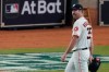 Houston Astros' Justin Verlander leaves the game during the seventh inning of Game 2 of the baseball World Series against the Washington Nationals Wednesday, Oct. 23, 2019, in Houston. (AP Photo/Eric Gay)