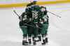 (AP Photo/Stacy Bengs)
Minnesota Wild's Jordan Greenway celebrates with teammates after scoring against the Winnipeg Jets in the first period Thursday in St. Paul, Minn.