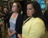 Independent Members of Parliament Jane Philpott and Jody Wilson-Raybould speak with the media before Question Period in the Foyer of the House of Commons in Ottawa, Wednesday April 3, 2019. THE CANADIAN PRESS/Adrian Wyld