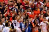 Toronto Raptors guard Kyle Lowry (7) tries a shot over Golden State Warriors Draymond Green in the last seconds of Game 5 of the NBA Finals in Toronto on Monday June 10, 2019. THE CANADIAN PRESS/Chris Young