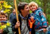 Federal Liberal leader Justin Trudeau plants a tree with his sons Hadrien (right) and Xavier at the Frank Conservation Area in Plainfield, Ont. on Sunday, October 6, 2019. THE CANADIAN PRESS/Frank Gunn