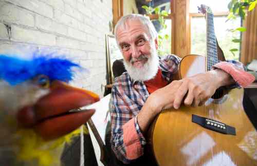 Winnipeg Free Press
Fred Penner in his apartment with Word Bird.