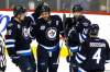 WINNIPEG FREE PRESS
Winnipeg Jets' defenseman Dustin Byfuglien celebrates his goal against Philadelphia Flyers' goalie Sergei Bobrovsky with Nik Antropov, Andrew Ladd and Zach Bogosian during second period NHL action in Winnipeg on Saturday, November 19, 2011.