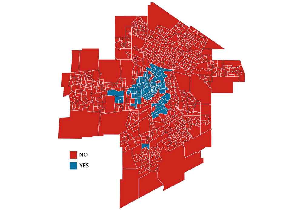 Maps shows winners at the polling subdivision level, according to unofficial results provided by the City of Winnipeg (Graeme Bruce / Winnipeg Free Pres)