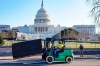 DC National Guard stands outside a mostly quiet Capitol, Thursday morning, Jan. 7, 2021 in Washington, as workers place security fencing in place. THE CANADIAN PRESS/AP/John Minchillo