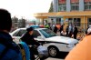 A police vehicle arrives at a court building in Dandong, a city in northeastern China's Liaoning Province, Friday, March 19, 2021. China was expected to open the first trial Friday for Michael Spavor, one of two Canadians who have been held for more than two years in apparent retaliation for Canada's arrest of a senior Chinese telecom executive. THE CANADIAN PRESS/AP-Ken Moritsugu