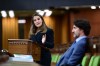 Finance Minister Chrystia Freeland delivers the federal budget in the House of Commons as Prime Minister Justin Trudeau looks on in Ottawa on Monday April 19, 2021. The federal government unveiled spending plans to manage the remainder of the COVID-19 crisis and chart an economic course for a post-pandemic Canada. THE CANADIAN PRESS/Sean Kilpatrick