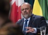 Dr. Saqib Shahab, Saskatchewan's chief medical health officer, speaks at a COVID-19 news update at the Legislative Building in Regina on Wednesday March 18, 2020. THE CANADIAN PRESS/Michael Bell