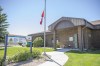 A makeshift memorial is laid out beside the Indian Head RCMP detachment in Indian Head, Sask., on Sunday, June 13, 2021. The memorial is laid out for for Const. Shelby Patton who was killed while on duty in Wolseley, Sask. THE CANADIAN PRESS/Kayle Neis