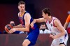 Barcelona's Pau Gasol, left, and Istanbul's Tibor Pleiss in action during their Euroleague final four final basketball match in Cologne, Germany, Sunday May 30, 2021. (Marius Becker/dpa via AP)