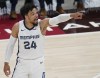 Memphis Grizzlies forward Dillon Brooks (24) gestures to teammates during the first half of Game 5 of their NBA basketball first-round playoff series against the Utah Jazz on Wednesday, June 2, 2021, in Salt Lake City.&nbsp; THE CANADIAN PRESS/AP-Rick Bowmer