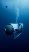 This undated photo provided by OceanGate Expeditions in June 2021 shows the company's Titan submersible. The undersea exploration company plans to dive to the sunken Titanic as early as Wednesday, June 30, 2021, to begin what’s expected to be an annual chronicling of the shipwreck’s ongoing deterioration. (OceanGate Expeditions via AP)