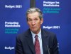 Premier of Manitoba Brian Pallister speaks at a news conference after the 2021 budget was delivered at the Manitoba Legislative Building in Winnipeg, Wednesday, April 7, 2021. THE CANADIAN PRESS/David Lipnowski