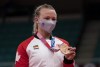 Canada’s Jessica Klimkait poses for photographers after winning the bronze medal in women’s 57kg Judo competition at the Tokyo Olympics, Monday, July 26, 2021 in Tokyo, Japan. THE CANADIAN PRESS/Adrian Wyld