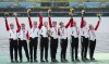 Canada’s Lisa Roman, Kasia Gruchalla-Wesierski, Christine Roper, Andrea Proske, Susanne Grainger, Madison Mailey, Sydney Payne, Avalon Wasteneys and Kristen Kit celebrate on the podium after winning the gold medal in women’s eight rowing competition at the Tokyo Summer Olympic Games, in Tokyo, Friday, July 30, 2021. Canada women's eight led from start to finish at the Tokyo Olympics on Friday, racing to its first gold medal in the event since the 1992 Barcelona Games. THE CANADIAN PRESS/Adrian Wyld