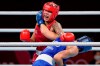 Canada's Tammara Thibeault, left, punches Netherlands' Nouchka Fontijn during their women's middleweight 75-kg boxing match at the Tokyo Summer Olympic Games, in Tokyo, Saturday, July 31, 2021. While the Canadian boxer came close, Thibeault ultimately fell to the experienced Nouchka Fontijn of the Netherlands in the women's middleweight quarterfinal at the Tokyo Olympics Saturday. THE CANADIAN PRESS/AP-Themba Hadebe
