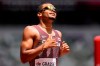 Andre De Grasse, of Canada, competes in a heat of the men's 200-meters at the 2020 Summer Olympics, Tuesday, Aug. 3, 2021, in Tokyo. THE CANADIAN PRESS/AP/Petr David Josek