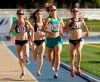 Malindi Elmore (438, right) heads for the finish line along with Courtney Babcock (171), Amber McGowan (423) Carmen Douma-Hussar (123) during heats for the 1500m race at the Canadian Track and Field Trials in Windsor, Ont., Friday, July 4, 2008. THE CANADIAN PRESS/Ryan Remiorz