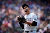 Colorado Rockies starting pitcher Antonio Senzatela heads to the dugout after he was pulled form the mound following an RBI-single by Chicago Cubs' Ian Happ in the fifth inning of a baseball game Thursday, Aug. 5, 2021, in Denver. (AP Photo/David Zalubowski)