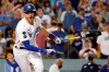 Los Angeles Dodgers Tre Turner reacts as he fouls out during the ninth inning of the team's baseball game against the Los Angeles Angels on Friday, Aug. 6, 2021, in Los Angeles. (AP Photo/Marcio Jose Sanchez)