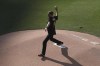 Tony Hawk throws out the ceremonial first pitch prior to a baseball game between the San Diego Padres and the Arizona Diamondbacks, Saturday, Aug. 7, 2021, in San Diego. (AP Photo/Derrick Tuskan)