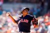 Cleveland Indians starting pitcher Triston McKenzie throws during the fourth inning of a baseball game against the Detroit Tigers, Sunday, Aug. 15, 2021, in Detroit. (AP Photo/Carlos Osorio)