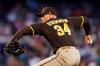 San Diego Padres starting pitcher Craig Stammen throws against the Arizona Diamondbacks during the first inning of a baseball game, Sunday, Aug. 15, 2021, in Phoenix. (AP Photo/Ross D. Franklin)