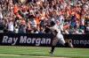 San Francisco Giants' Donovan Solano rounds the bases after hitting a two-run home run against the Oakland Athletics during the eighth inning of a baseball game in Oakland, Calif., Sunday, Aug. 22, 2021. (AP Photo/Jeff Chiu)