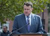 Halifax Mayor Mike Savage addresses the crowd at the annual Treaty Day parade in Halifax on Monday, Oct. 3, 2016. THE CANADIAN PRESS/Andrew Vaughan