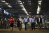 Liberal Leader Justin Trudeau, centre, along with Liberal candidates, makes a campaign stop at a steel plant during the Canadian federal election campaign in Welland, Ont., Monday, Sept. 6, 2021. THE CANADIAN PRESS/Nathan Denette