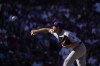 Los Angeles Dodgers starting pitcher Max Scherzer throws during the fifth inning of a baseball game against the St. Louis Cardinals Monday, Sept. 6, 2021, in St. Louis. (AP Photo/Jeff Roberson)