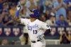 Kansas City Royals' Salvador Perez celebrates after hitting a three-run home run during the fifth inning of a baseball game against the Chicago White Sox Saturday, Sept. 4, 2021, in Kansas City, Mo. (AP Photo/Charlie Riedel)