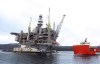 The Hebron Platform, anchored in Trinity Bay, N.L., is shown on Tuesday, April 18, 2017.&nbsp; THE CANADIAN PRESS/Paul Daly