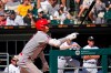 Los Angeles Angels designated hitter Shohei Ohtani, of Japan, hits a single during the fifth inning of a baseball game against the Chicago White Sox in Chicago, Thursday, Sept. 16, 2021. (AP Photo/Nam Y. Huh)