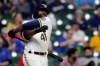 Milwaukee Brewers' Jackie Bradley Jr. swings and misses a pitch during the eighth inning of a baseball game against the St. Louis Cardinals, Monday, Sept. 20, 2021, in Milwaukee. (AP Photo/Aaron Gash)