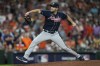 Atlanta Braves relief pitcher Dylan Lee throws during the sixth inning in Game 2 of baseball's World Series between the Houston Astros and the Atlanta Braves Wednesday, Oct. 27, 2021, in Houston. (AP Photo/David J. Phillip)