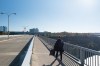 People make their way to U.S border via the Peace Bridge, connecting Niagara Falls, Ont. and Niagara Falls N.Y., on the day of U.S land travel re-opening on Monday, November 8, 2021. THE CANADIAN PRESS/ Tijana Martin