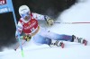 United States' River Radamus speeds down the course during an alpine ski, men's World Cup giant slalom, in Alta Badia, Italy, Sunday, Dec.19, 2021. (AP Photo/Gabriele Facciotti)