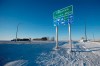 Road signage is photographed just outside of Emerson, Man. on Thursday, January 20, 2022. American investigators believe the deaths of four people, including a baby and a teen, whose bodies were found in Manitoba near the United States border are linked to a larger human smuggling operation. THE CANADIAN PRESS/John Woods