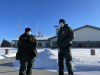 U.S. Border Patrol agents Katy Siemer (left) and David Marcus stand outside the Customs and Border Protection facility in Pembina, N.D., on Tuesday, Jan. 25, 2022 not far from where agents intercepted a group of undocumented Indian nationals Jan. 19. The incident prompted the discovery north of the border of the bodies of four other Indian migrants who were believed to be trying to enter the U.S. with the rest of the group.THE CANADIAN PRESS/James McCarten