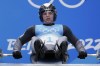 Wolfgang Kindl, of Austria, starts a luge men's run at the 2022 Winter Olympics, Saturday, Feb. 5, 2022, in the Yanqing district of Beijing. (AP Photo/Pavel Golovkin)