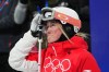 Justine Dufour-Lapointe, of Canada, reacts after her run during women's moguls finals at the Beijing Winter Olympics in Zhangjiakou, China, on Sunday, Feb. 6, 2022. Dufour-Lapointe and Sofiane Gagnon both crashed in the women’s moguls first final at the Beijing Olympics. THE CANADIAN PRESS/Sean Kilpatrick