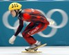 Canada's Marc Gagnon rounds the corner during 500-metre short-track speedskating at the XIX Olympic Winter Games in Salt Lake City, Utah, Friday Feb 22, 2002. THE CANADIAN PRESS/Adrian Wyld