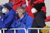 China's Peng Shuai, right, watches the women's freestyle skiing big air finals with Thomas Bach, center, President of the International Olympic Committee at the 2022 Winter Olympics, Tuesday, Feb. 8, 2022, in Beijing. (AP Photo/Jae C. Hong)