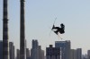 Megan Oldham, of Canada, competes during the women's freestyle skiing big air finals of the 2022 Winter Olympics, Tuesday, Feb. 8, 2022, in Beijing. (AP Photo/Matt Slocum)