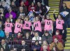 Newfoundland and Labrador skip Brad Gushue fans, known as the Gushue Girls, cheer the hometown hero at the Tim Hortons Brier curling championship at Mile One Centre in St. John's on Saturday, March 4, 2017. THE CANADIAN PRESS/Andrew Vaughan