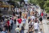 Pedestrians walk in Place Jacques-Cartier in Old Montreal, Sunday, July 4, 2021. Data from the 2021 census shows that Quebec's share of the Canadian population declined for the 11th consecutive census.THE CANADIAN PRESS/Graham Hughe